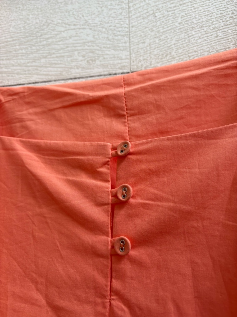 Anthropologie Self Contrast Bare Sleeveless Barrel Cotton Midi Dress Coral M - Picture 10 of 16